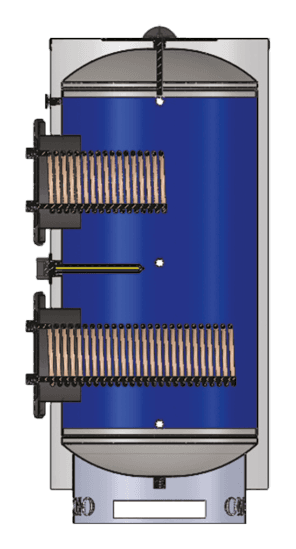 Removable Copper Double Coil Boiler — Cutaway View